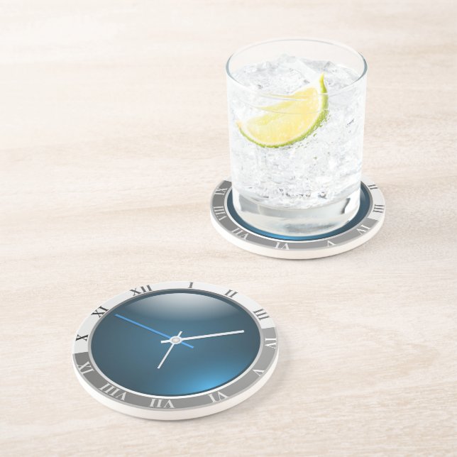 DESSOUS DE VERRE EN GRÈS HORLOGE NUMÉRIQUE ROMAINE (Côté)