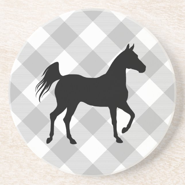 Dessous De Verre En Grès Horse Lover Buffalo Plaid Farmhouse (Devant)