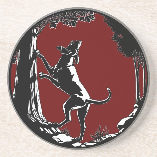 Dessous De Verre En Grès Hound Dog Art Drink Coasters Chasse Dessous de ver (Devant)