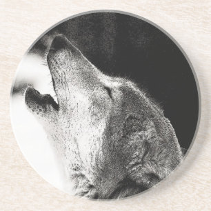 Dessous De Verre En Grès Howling Wolf