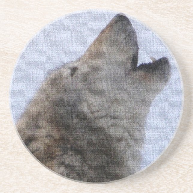 Dessous De Verre En Grès Hurlement de loup (Devant)