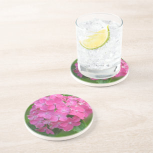 Dessous De Verre En Grès Hydrangée rose