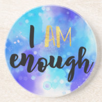 I Am Enough Blue Watercolor Spiritual Text