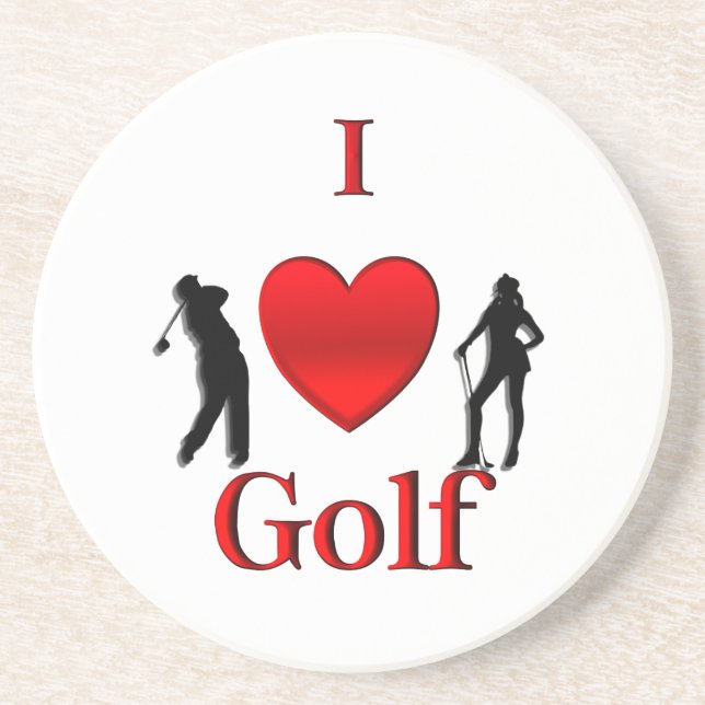 Dessous De Verre En Grès I Heart Golf (Devant)