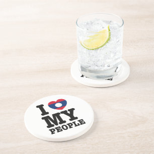 Dessous De Verre En Grès I Heart (Love) My Lao People