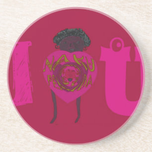 Dessous De Verre En Grès I Heart You Nakupenda Sana Heureuse Sainte-Valenti