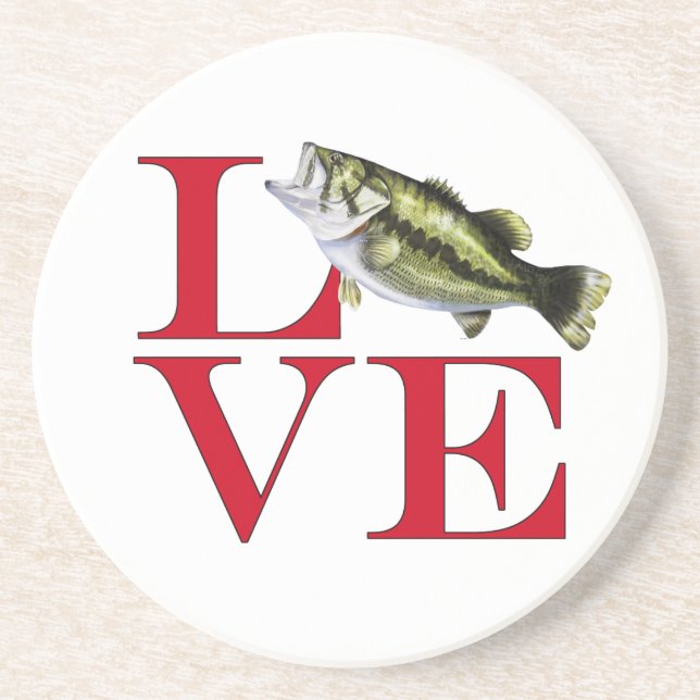 Dessous De Verre En Grès I Love Bass (Devant)