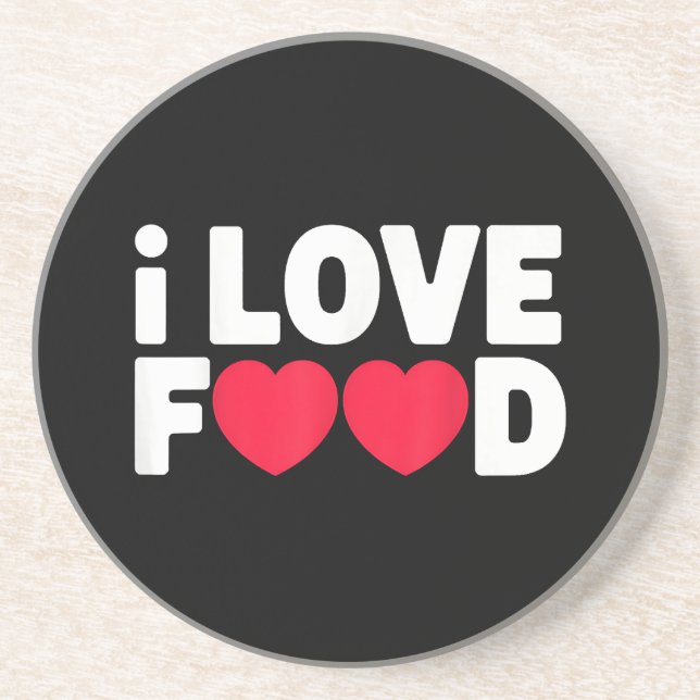 Dessous De Verre En Grès I Love Food Funny Foodie Cadeau pour hommes (Devant)