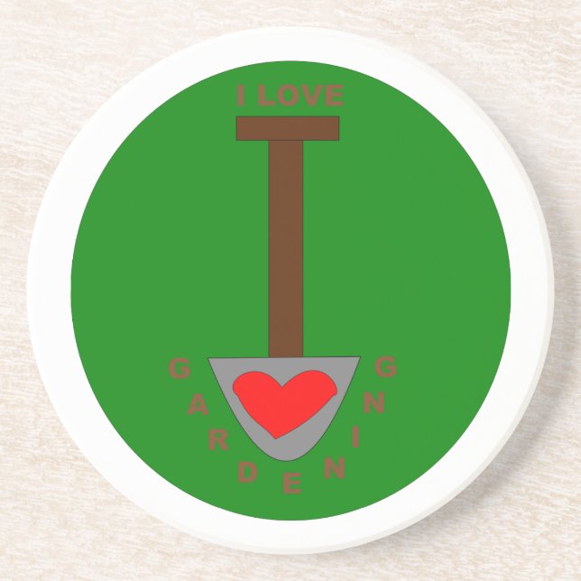Dessous De Verre En Grès I Love Gardening Coasters (Devant)