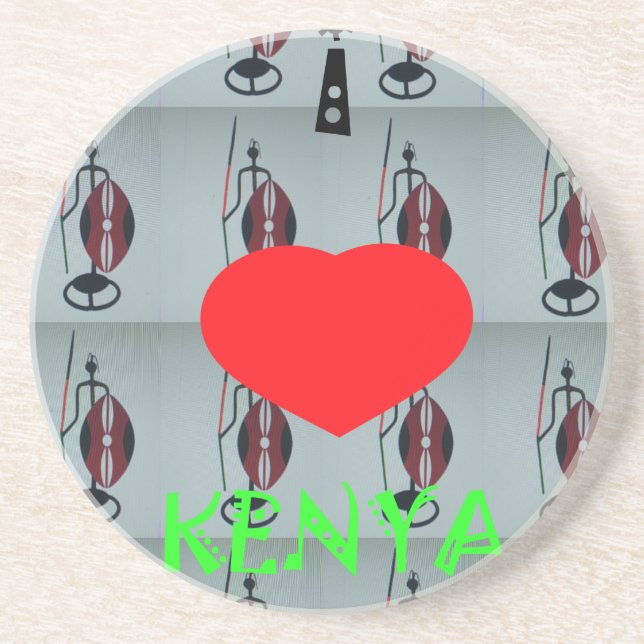 Dessous De Verre En Grès I Love Kenya Art Print (Devant)