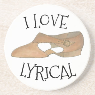 Dessous De Verre En Grès I Love Lyrical Tan Modern Dance Enseignant Chaussu