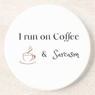 Dessous De Verre En Grès I Run on Coffee and Sarcasm, Fun Coffee Lover Gift