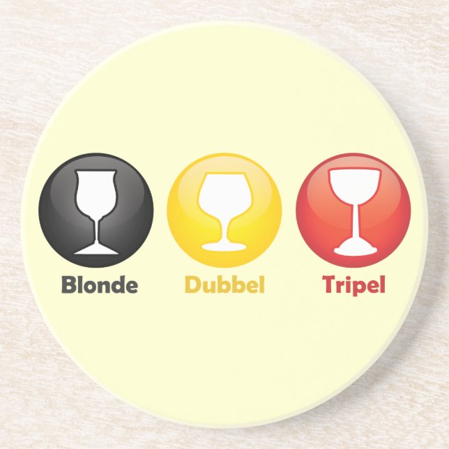 Dessous De Verre En Grès Icônes belges de bière (Devant)