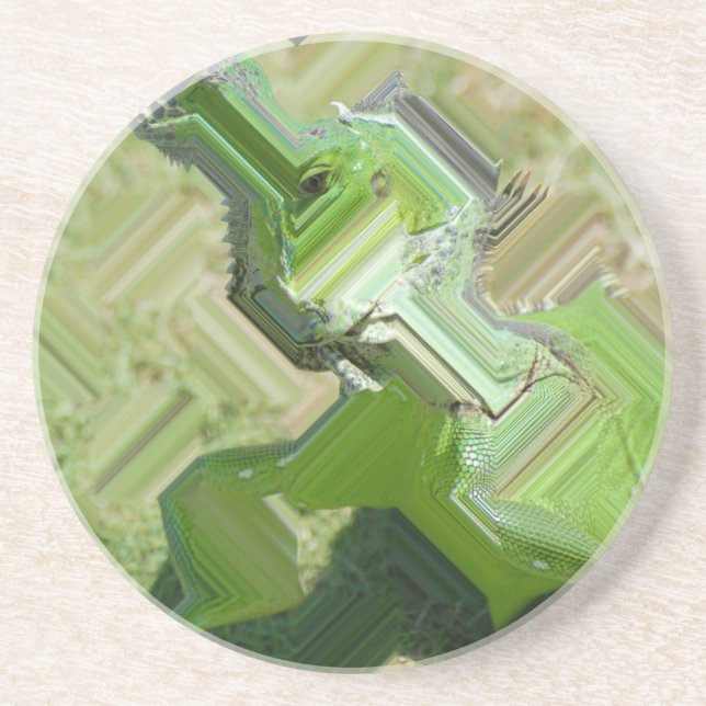Dessous De Verre En Grès Iguane vert (Devant)