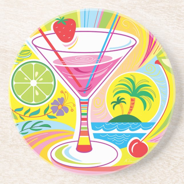 Dessous De Verre En Grès Île de cocktail (Devant)