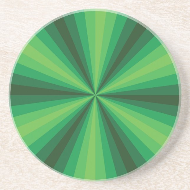 Dessous De Verre En Grès Illusion d'optique Tapisserie verte (Devant)