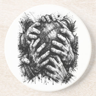 Dessous De Verre En Grès Illustration à l'encre d'art sombre des Orcades – 