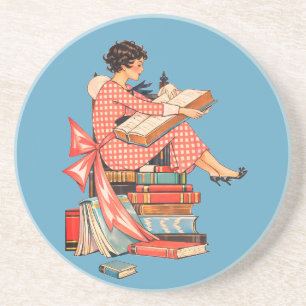 Dessous De Verre En Grès Illustration d'amour de livre vintage