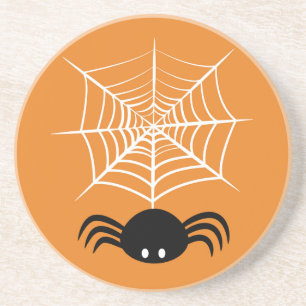 Dessous De Verre En Grès Illustration d'araignée d'Halloween effrayante