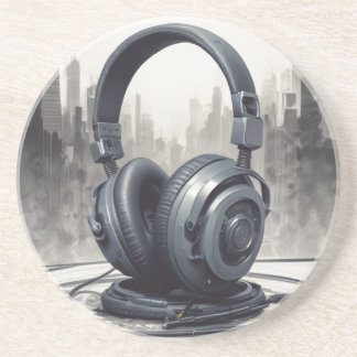 Dessous De Verre En Grès Illustration de casque pour amateur de musique