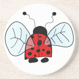 Dessous De Verre En Grès Illustration de coccinelle mignonne