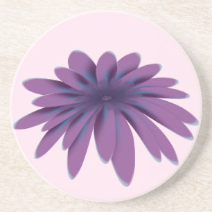 Dessous De Verre En Grès Illustration de fleur de marguerite violette Bot