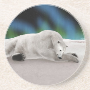 Dessous De Verre En Grès Illustration de la nature arctique de l'ours polai