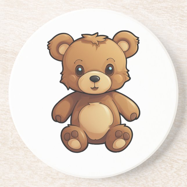 Dessous De Verre En Grès Illustration de l'ours de dessin (Devant)