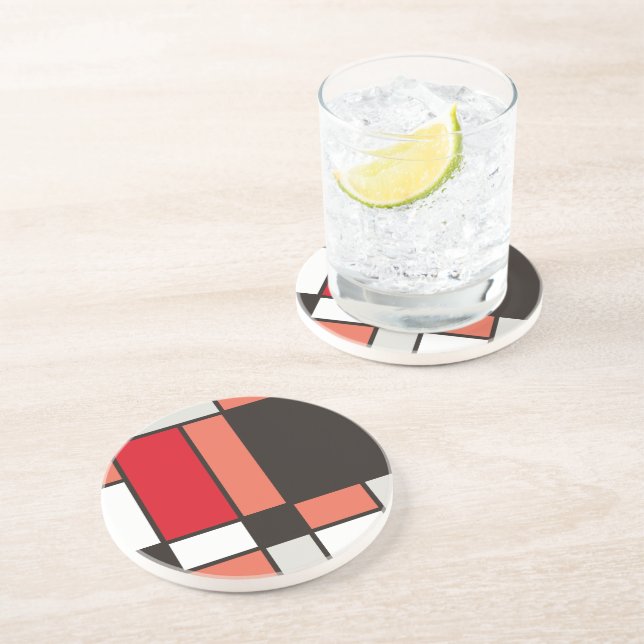 Dessous De Verre En Grès Illustration de style de Mondrian (Côté)