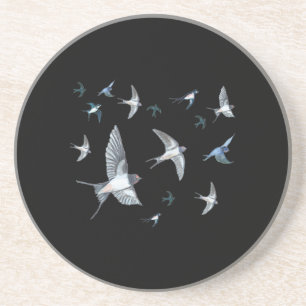 Dessous De Verre En Grès Illustration de vol d'oiseaux hirondelles