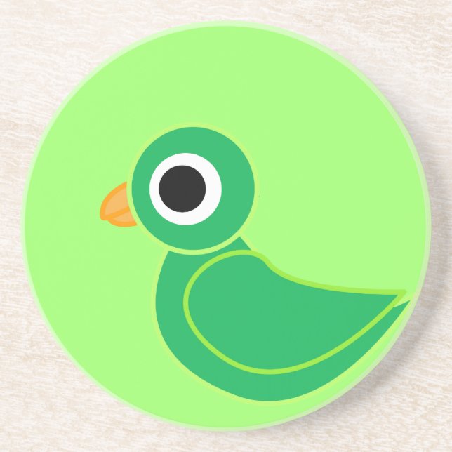 Dessous De Verre En Grès Illustration d'oiseau (Devant)