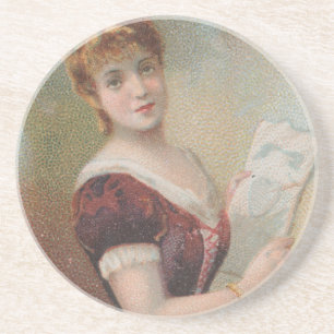 Dessous De Verre En Grès Illustration élégante antique de la Saint-Valentin