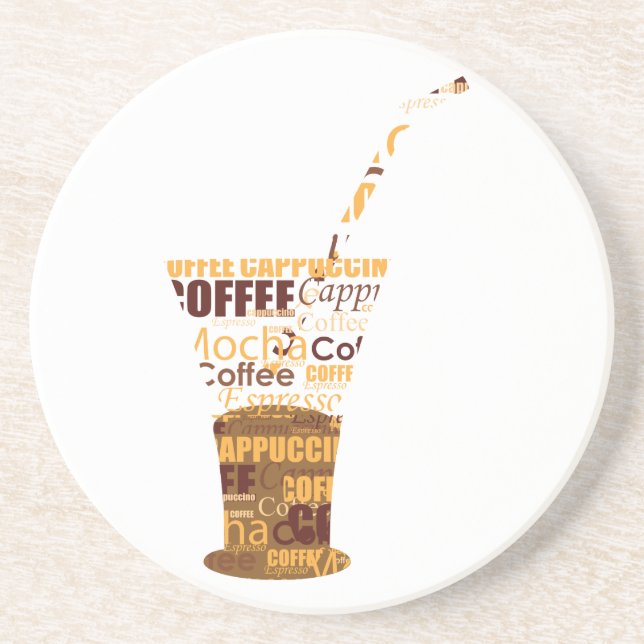 Dessous De Verre En Grès Illustration moderne du café (Devant)