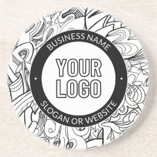 Dessous De Verre En Grès Illustrations de style moderne et votre logo avec