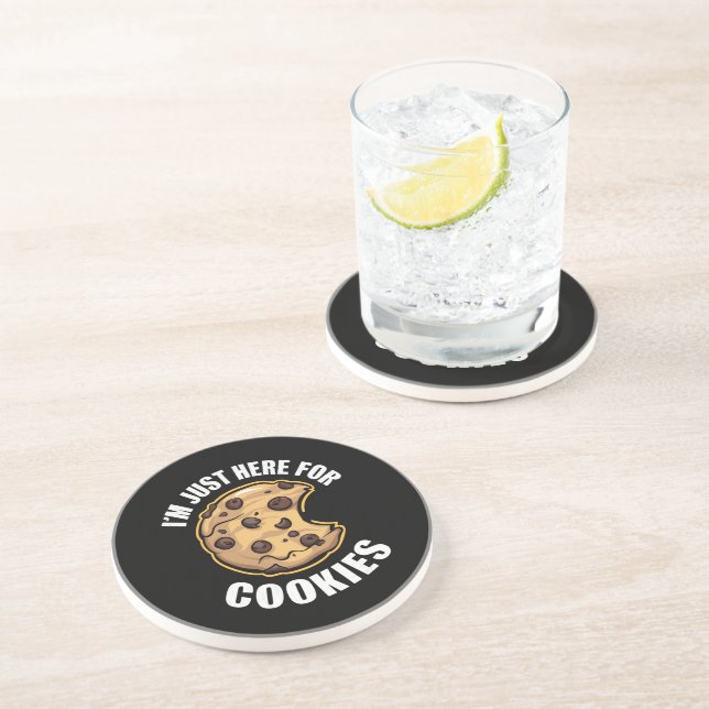 Dessous De Verre En Grès I'm Just Here For The Cookies Funny Christmas (Côté)