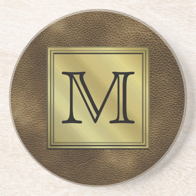 Dessous De Verre En Grès Image faite sur commande imprimée de monogramme. (Devant)
