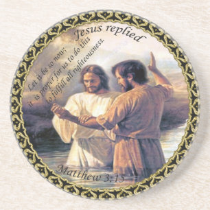 Dessous De Verre En Grès image un du baptême de Jésus-Christ