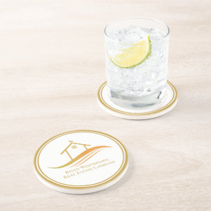 Dessous De Verre En Grès Immobilier Société Or Réalisateur Personnalisé