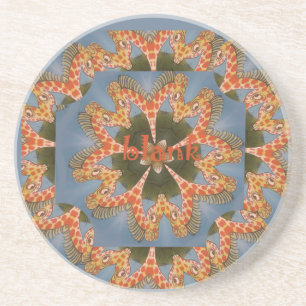 Dessous De Verre En Grès Impression d'art Abstrait Giraffe