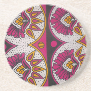 Dessous De Verre En Grès Impression d'art de motif de tissu africain coloré