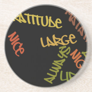 Dessous De Verre En Grès Impression d'art de mots Vivre la vie en grand