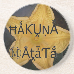 Dessous De Verre En Grès Impression d'art Golden Star Hakuna Matata