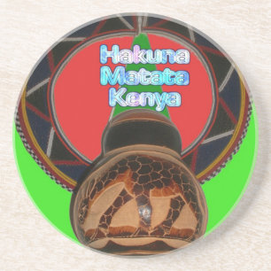 Dessous De Verre En Grès Impression d'art Hakuna Matata Kenya