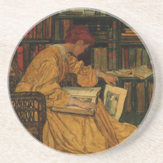 Dessous De Verre En Grès Impression d'art pour amateur de livres anciens |