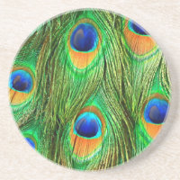 Impression de plumes de paon colorées