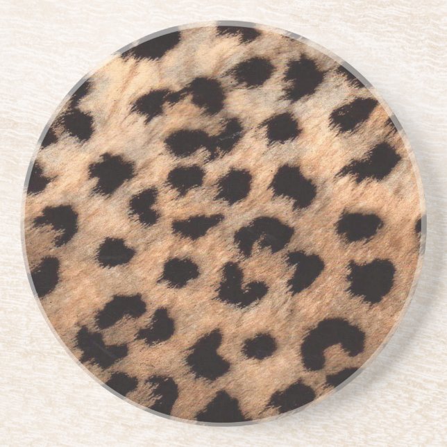 Dessous De Verre En Grès Imprimé Féminin Moderne Tendance Léopard Guépard (Devant)