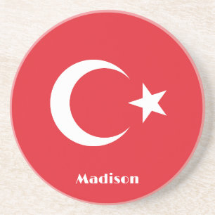 Dessous De Verre En Grès Indicateur Turquie de nom personnalisé