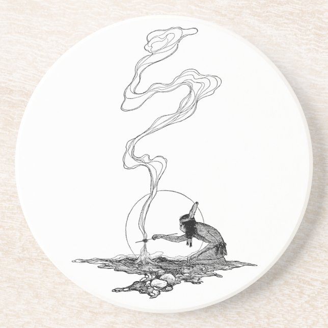 Dessous De Verre En Grès Indien dans sa solitude par NC Wyeth Western Vinta (Devant)