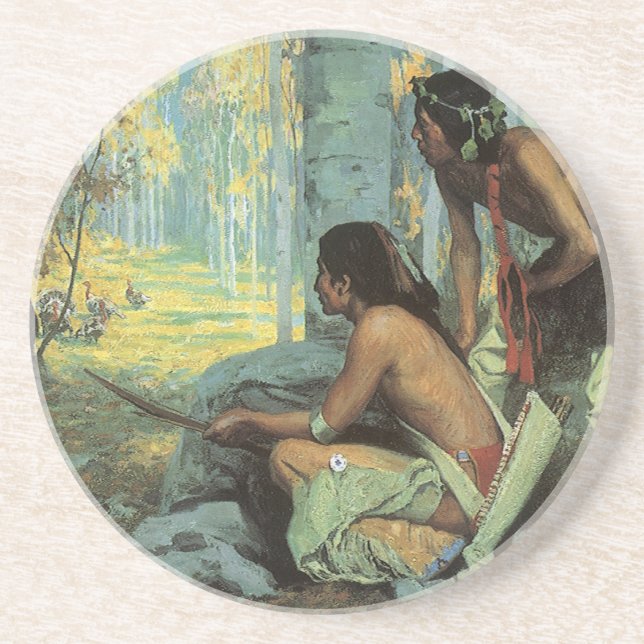 Dessous De Verre En Grès Indiens d'autrefois, Les chasseurs de dindon de Ta (Devant)