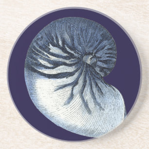 Dessous De Verre En Grès Indigo Shells VII